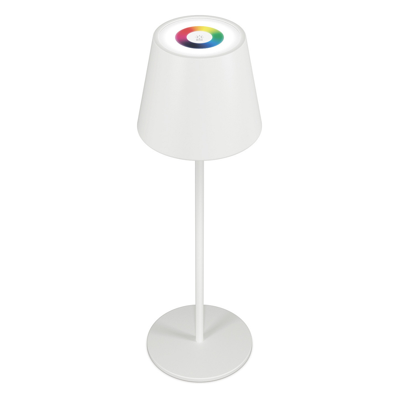 RealPower LED-RGB Tischlampe dimmbar mit Akku,weiss