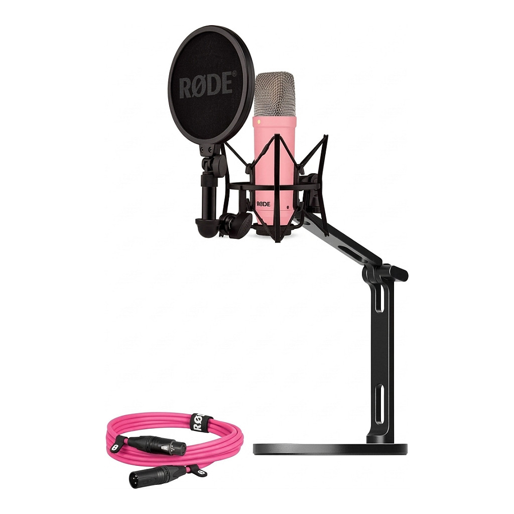 Rode Microphones NT1 Signature +XLR-Kabel+Desktop Studio Arm (pink, Bundle) Mikrofone