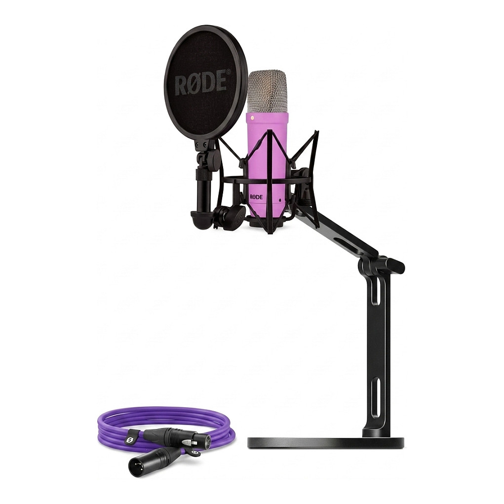 Rode Microphones NT1 Signature +XLR-Kabel+Desktop Studio Arm (lila, Bundle) Mikrofone
