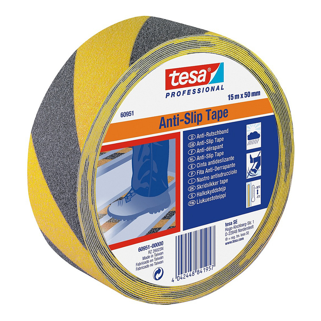 tesa Anti-Rutsch-Band 50 mm x 15 m gelb, schwarz Werkzeuge