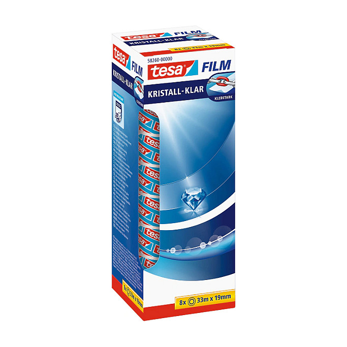 tesa KRISTALL-KLAR Klebefilm 19 mm x 33 m transparent Werkzeuge