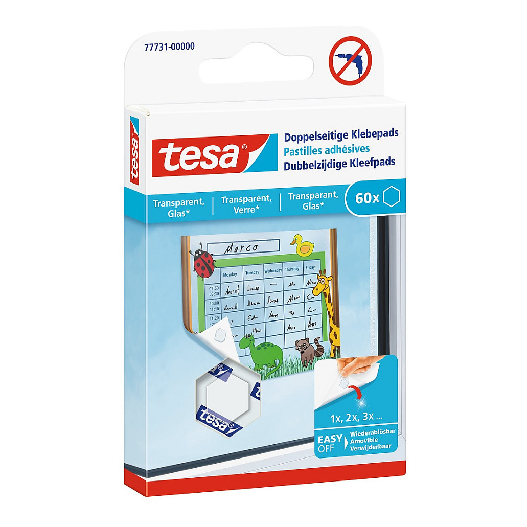 TESA Doppelseitige Klebepads Transparent Inhalt: 60 St.