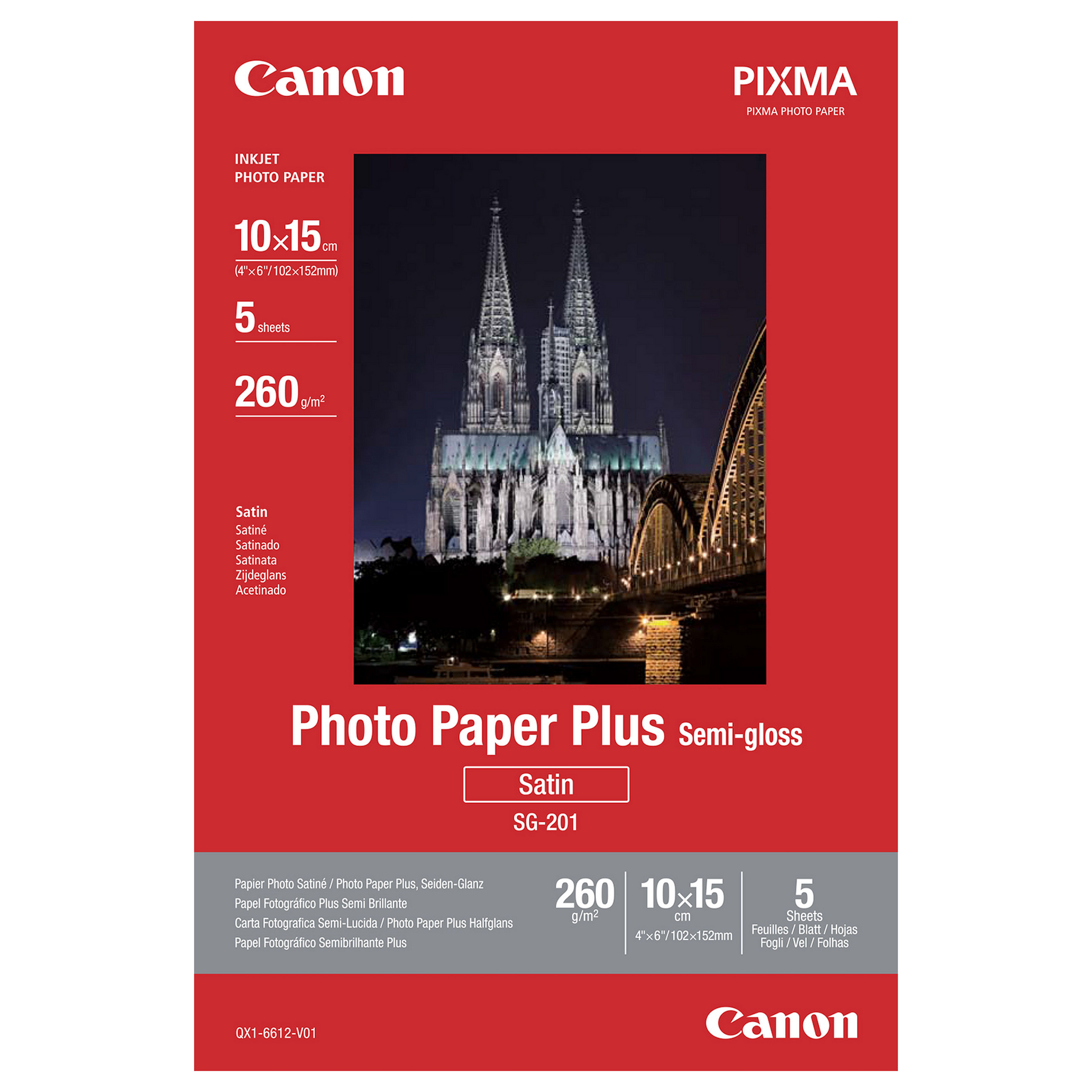 Canon SG-201 Fotopapier Plus seidenglanz 100x150mm 260 g/m² - 5 Blatt