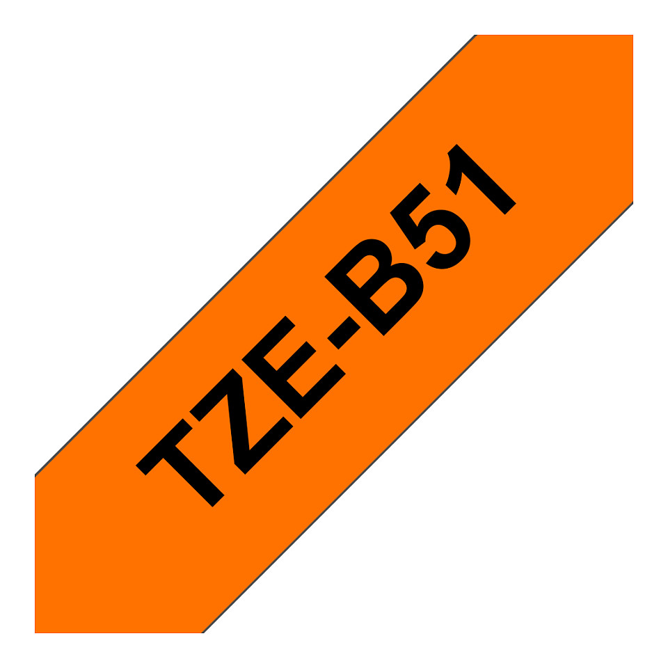 BROTHER P-Touch TZE-B51 schwarz auf neon orange 24mm