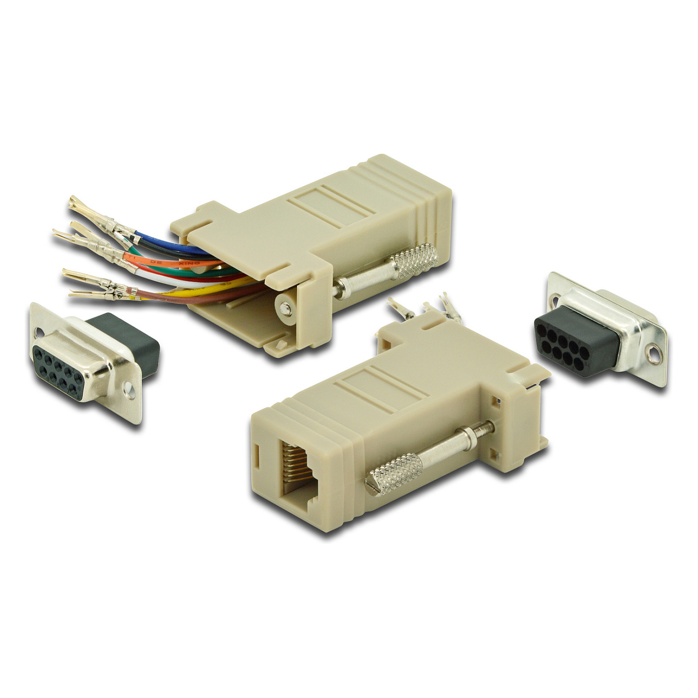 DIGITUS RS 232 Adapter, DB9, RJ45, Modular DB9 F, RJ45 F