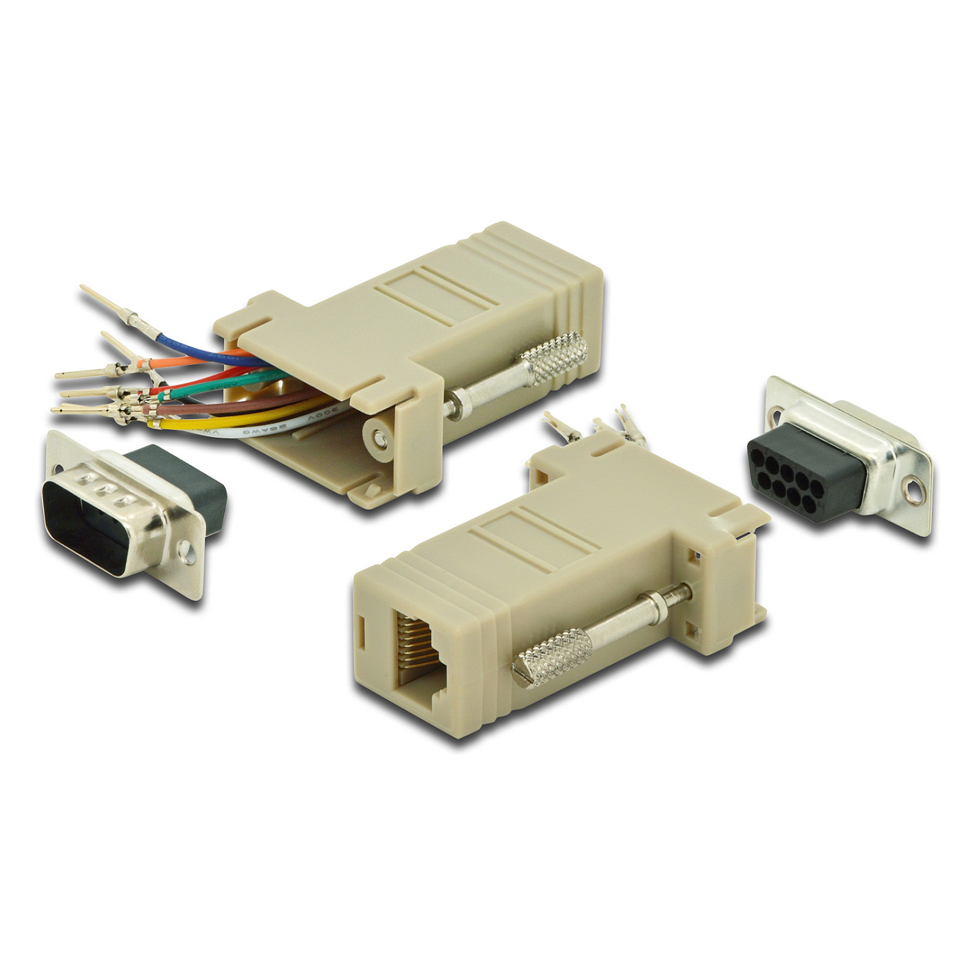 DIGITUS RS 232 Adapter, DB9, RJ45, Modular DB9 M, RJ45 F