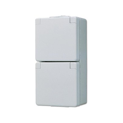 Jung 622 W AP/WD-Doppel-Steckdose senkrecht