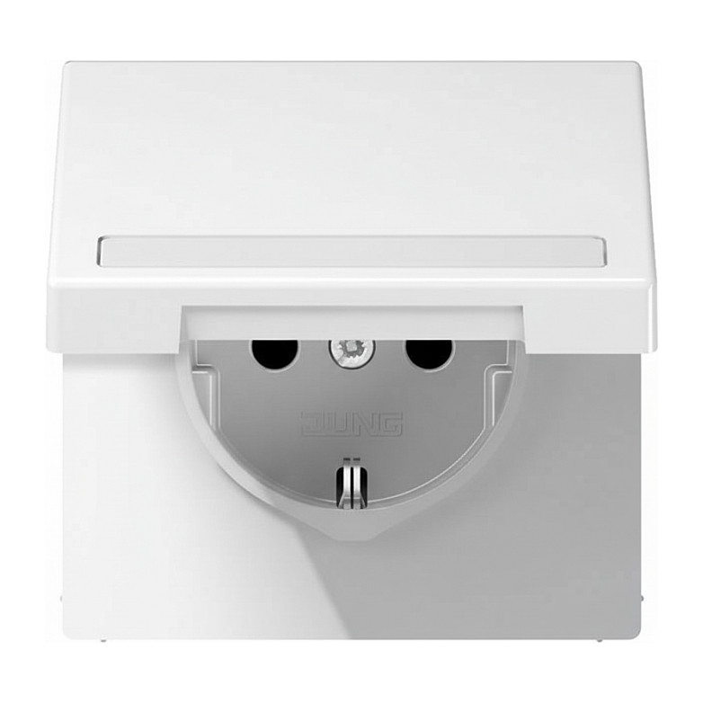 Jung LS1520BFNAKLWW SCHUKO-Steckdose mit Klappdeckel und Schriftfeld alpinweiß Elektroinstallation