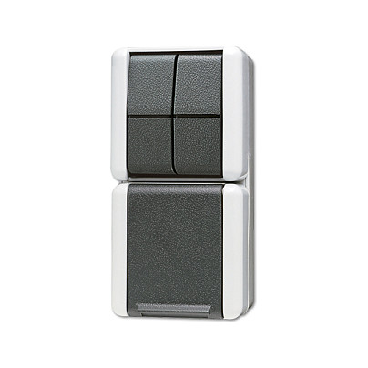 Jung 875 W IP44 WG 800 AP/WD Steckdose mit Serienschalter