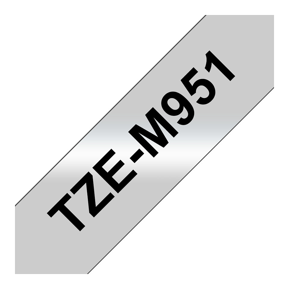 Brother TZe-M951 Schriftband, 24mm x 8m, schwarz auf silber (matt)