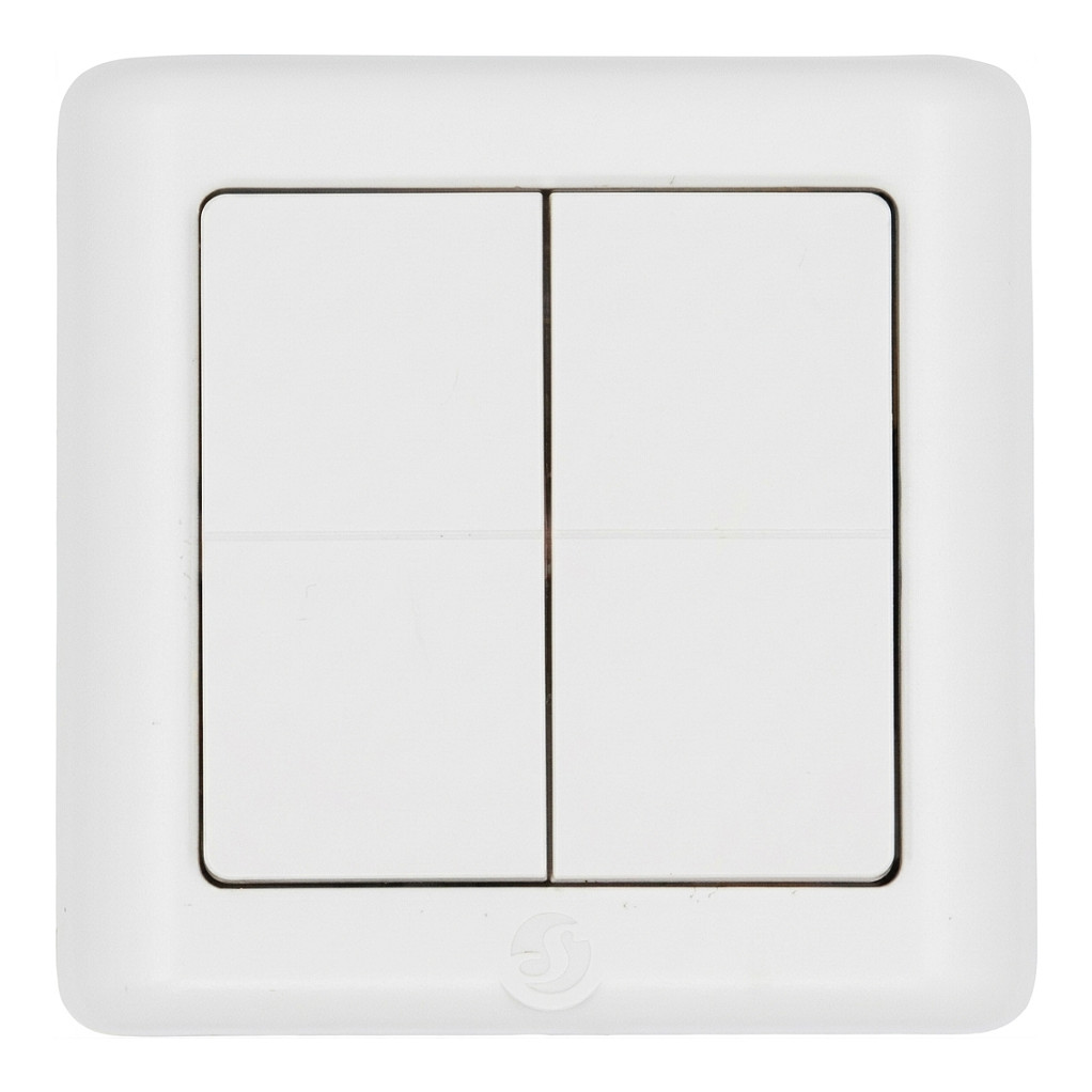 Shelly · Plug & Play · Blu ZB Wall Switch 4 · Wandtaster · 4-fach · 16 Aktionen · Bluetooth · Zigbee · Batterie · Weiß