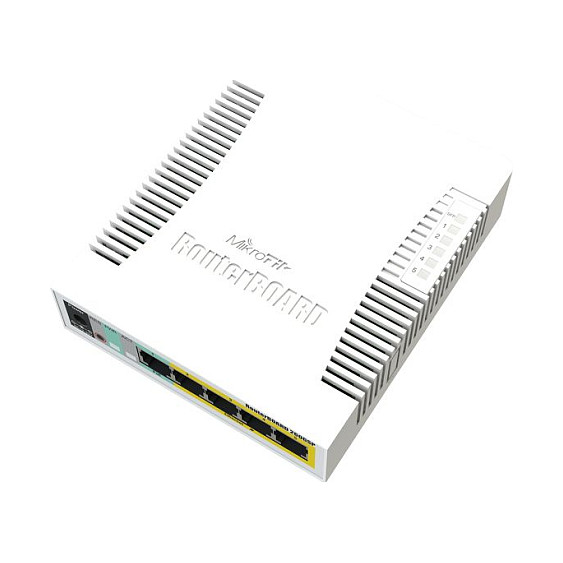 MikroTik RouterBOARD RB260GSP - Switch - managed - 5 x 10/100/1000 (4 PoE) + 1 x SFP - Desktop - PoE (CSS106-1G-4P-1S)
