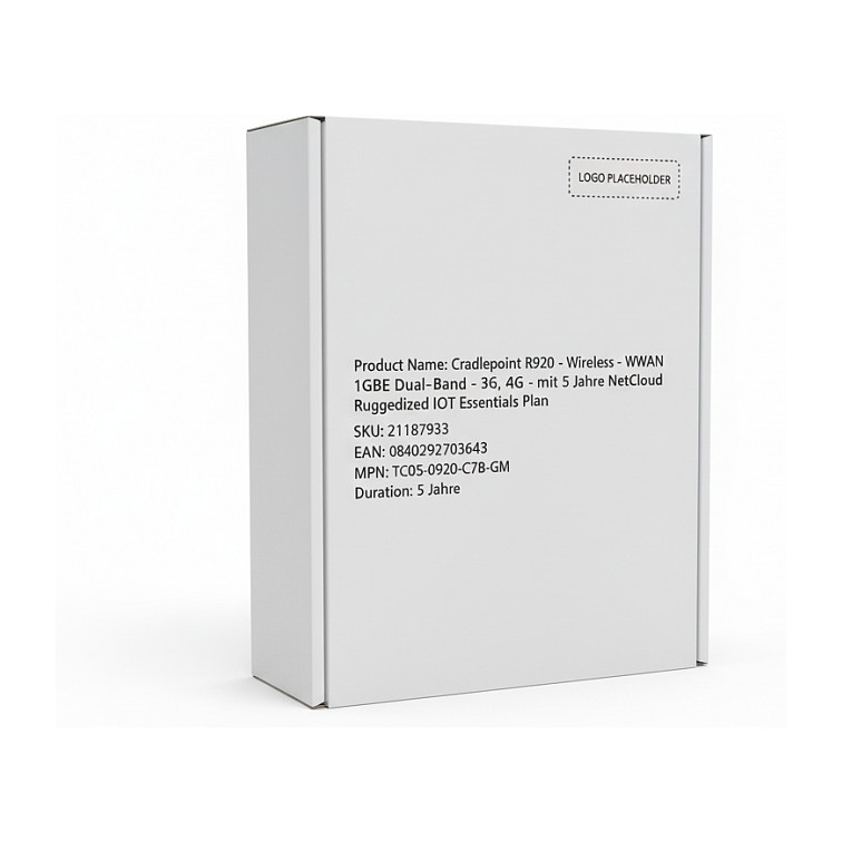 Cradlepoint R920 - Wireless Router - WWAN 1GbE Dual-Band - 3G, 4G - mit 5 Jahre NetCloud Ruggedized IoT Essentials Plan Router