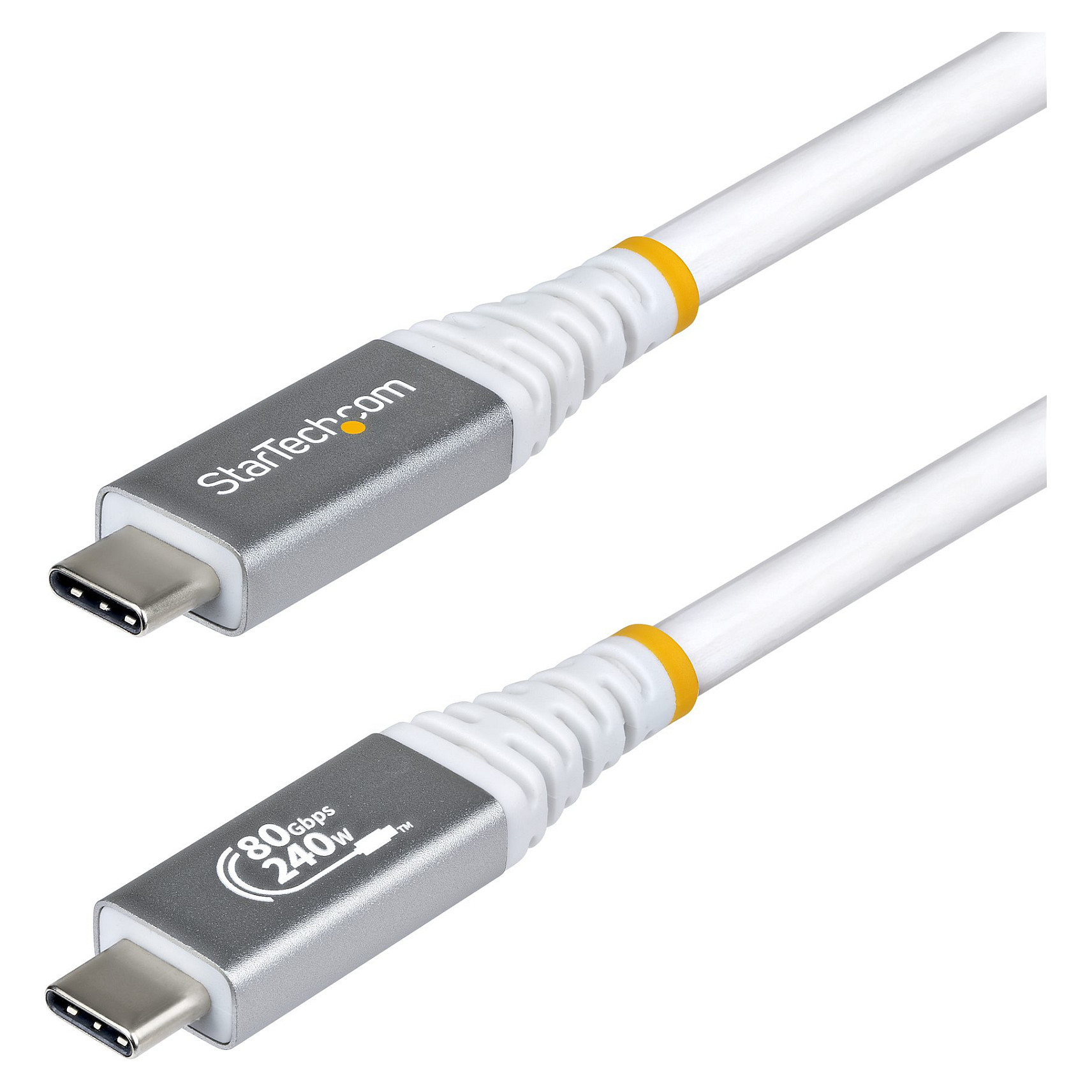 StarTech 1m USB4 Kabel 80Gbps USB-IF-zertifiziertes USB-C Ladekabel 240W 8K 120Hz-4K 240Hz DP2.1monitorkabel Thunderbolt 4 Weiss
