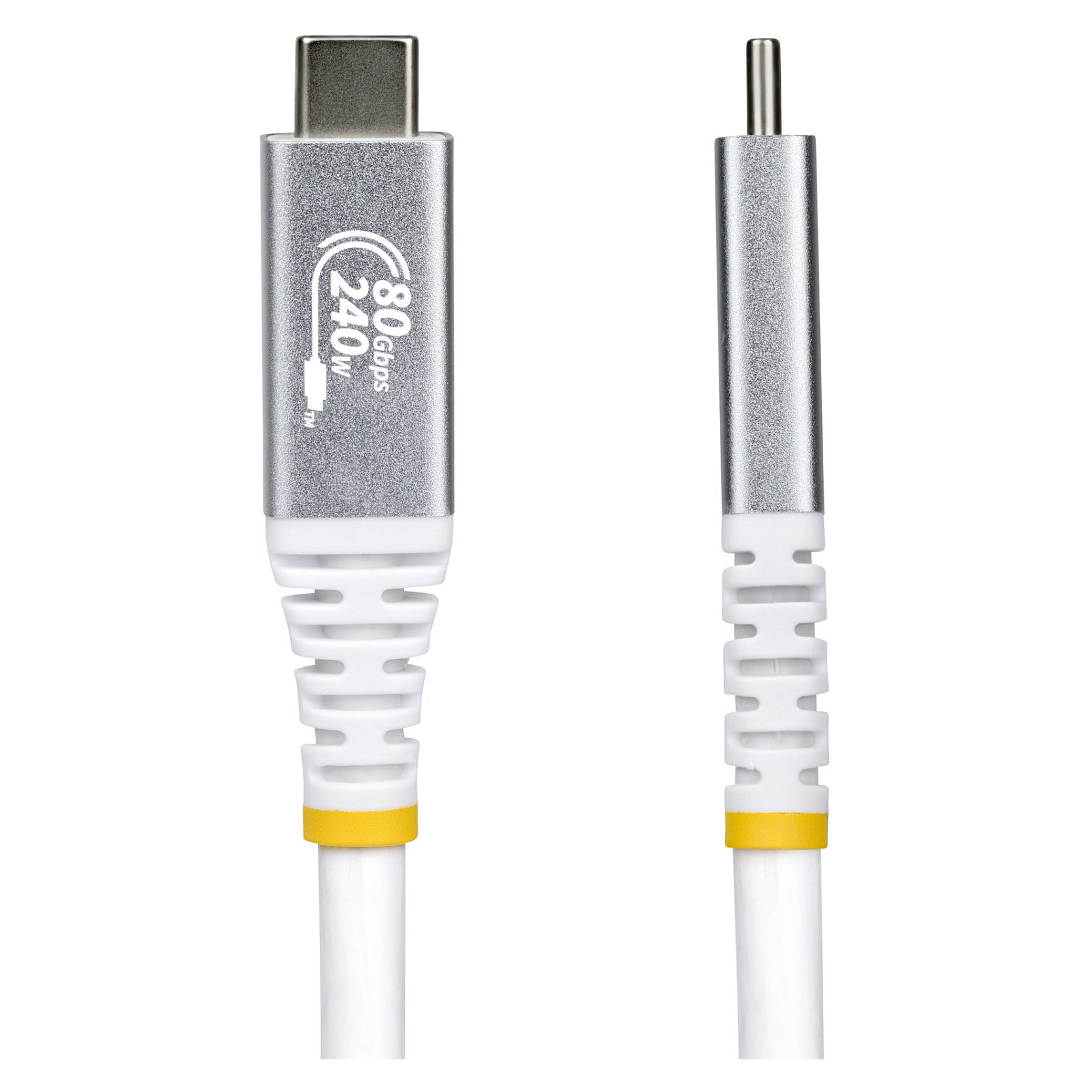 StarTech 1m USB4 Kabel 80Gbps USB-IF-zertifiziertes USB-C Ladekabel 240W 8K 120Hz-4K 240Hz DP2.1monitorkabel Thunderbolt 4 Weiss