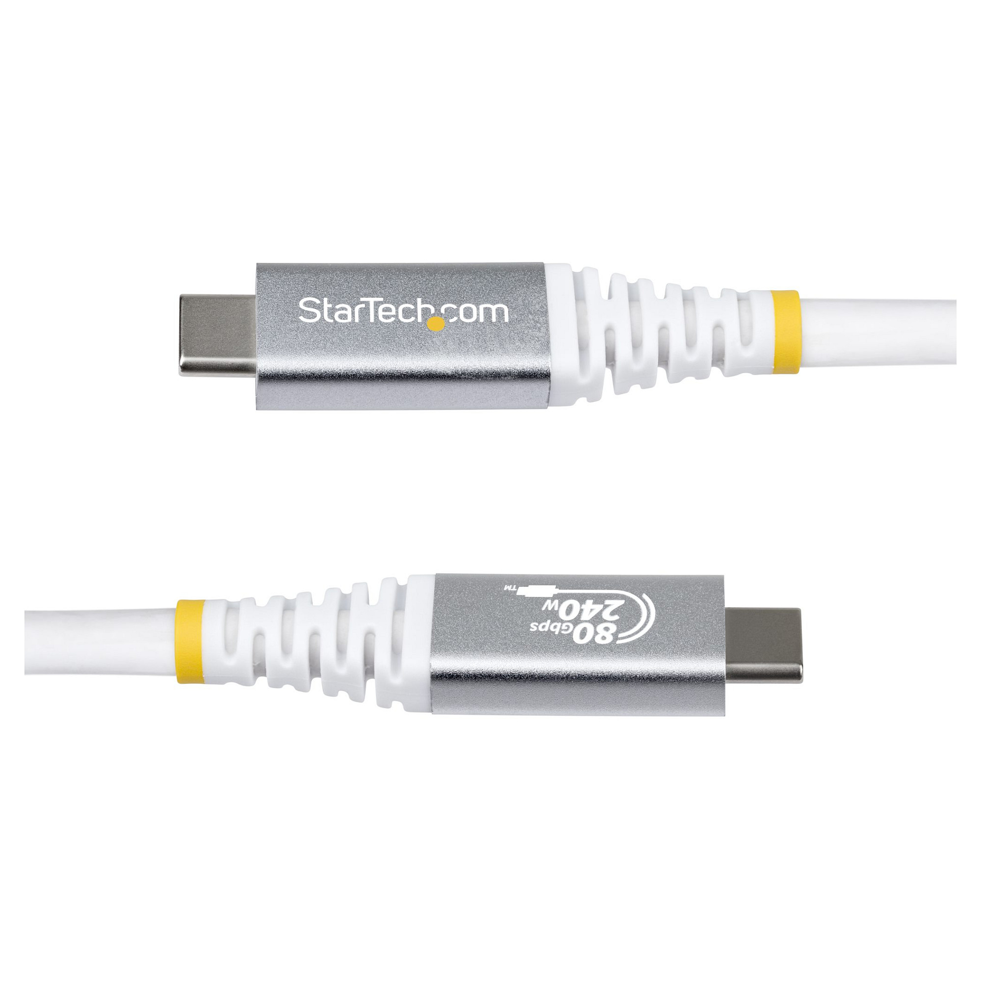 StarTech 1m USB4 Kabel 80Gbps USB-IF-zertifiziertes USB-C Ladekabel 240W 8K 120Hz-4K 240Hz DP2.1monitorkabel Thunderbolt 4 Weiss