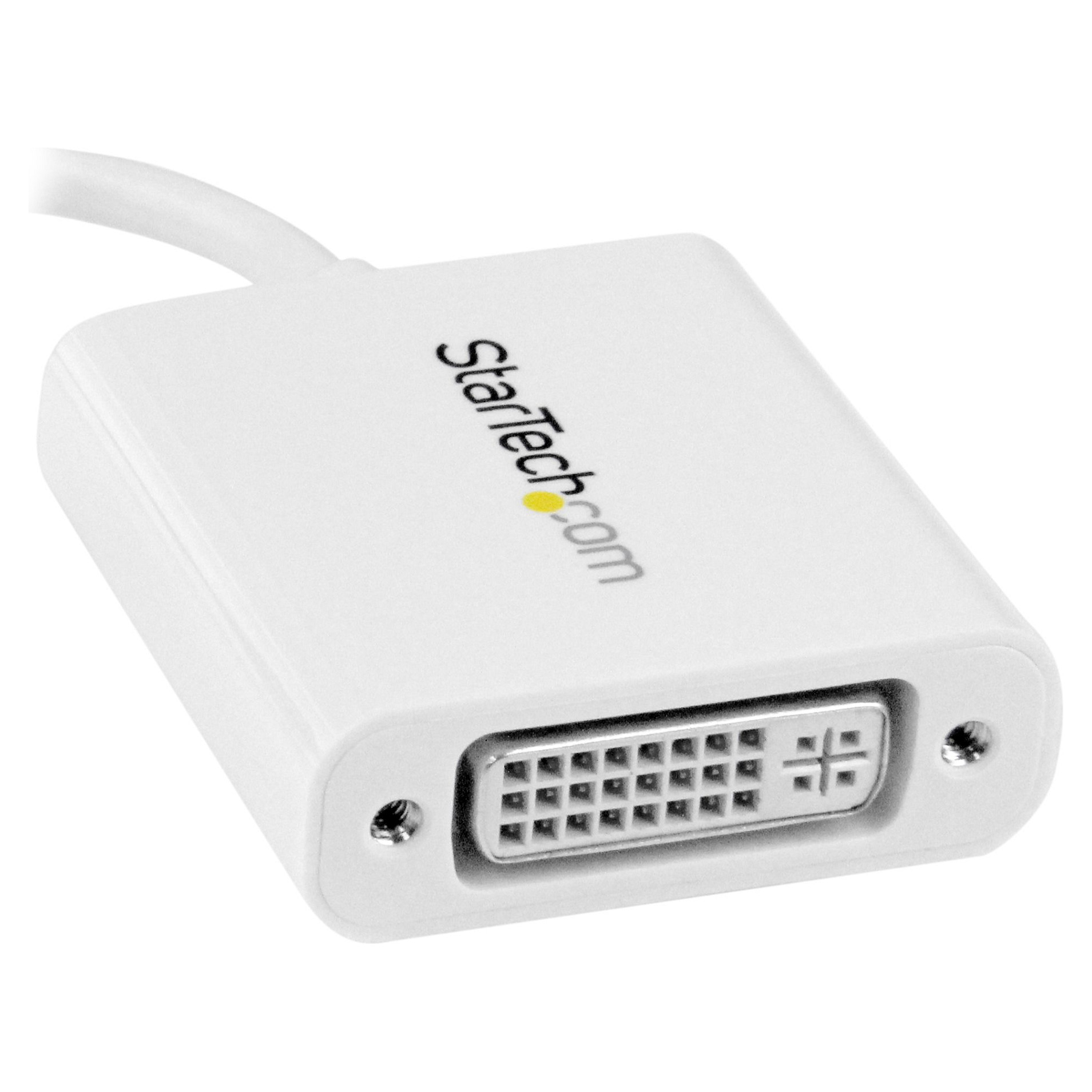 StarTech USB-C auf DVI Adapter - USB Type-C DVI Konverter fr MacBook, Chromebook, Dell XPS oder andere USB-C Gerte - Weiss