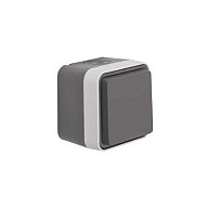 Berker 47403515 FR-Steckdose SCHUKO mit Klappdeckel AP W.1 grau