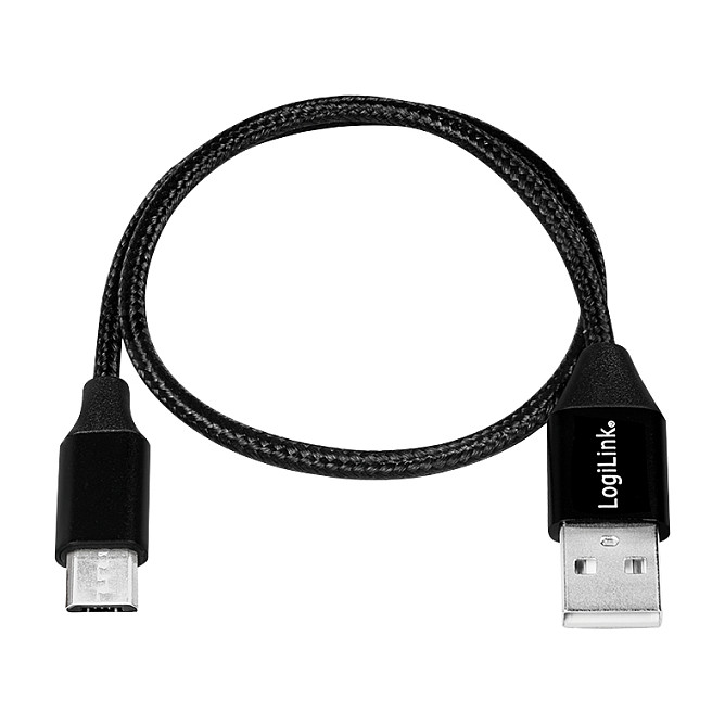 Logilink USB 2.0 Kabel zu Micro-USB Stecker 0,3m sw