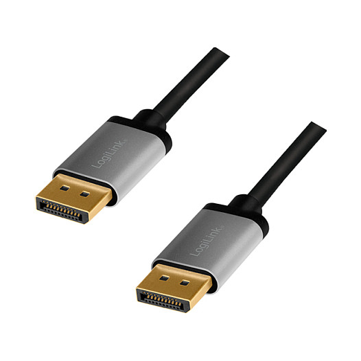 Logilink - DisplayPort-Kabel - DisplayPort (M) zu DisplayPort (M) - DisplayPort 1.2 - 1 m - Support von 4K 60 Hz - Grau, Schwarz (CDA0100) Display