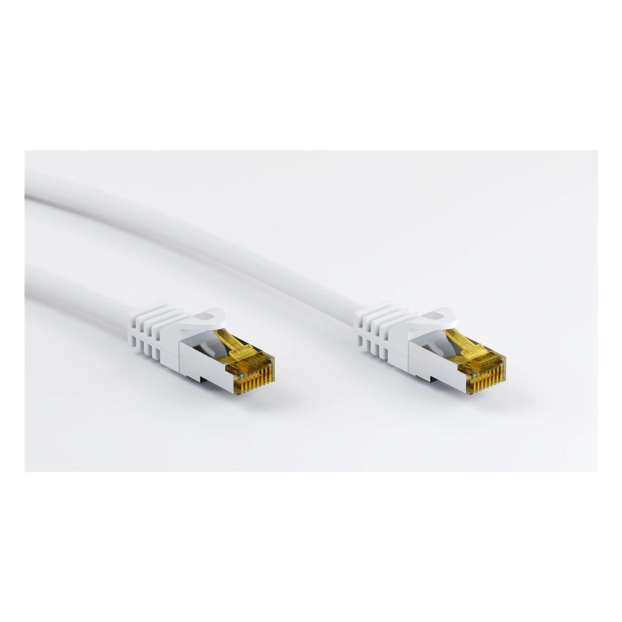 Goobay 7.5m RJ45 Patchkabel CAT 6A S/FTP (PiMF), 500 MHz, mit CAT 7 Rohkabel, weiß LSZH halogenfrei, Kupfer