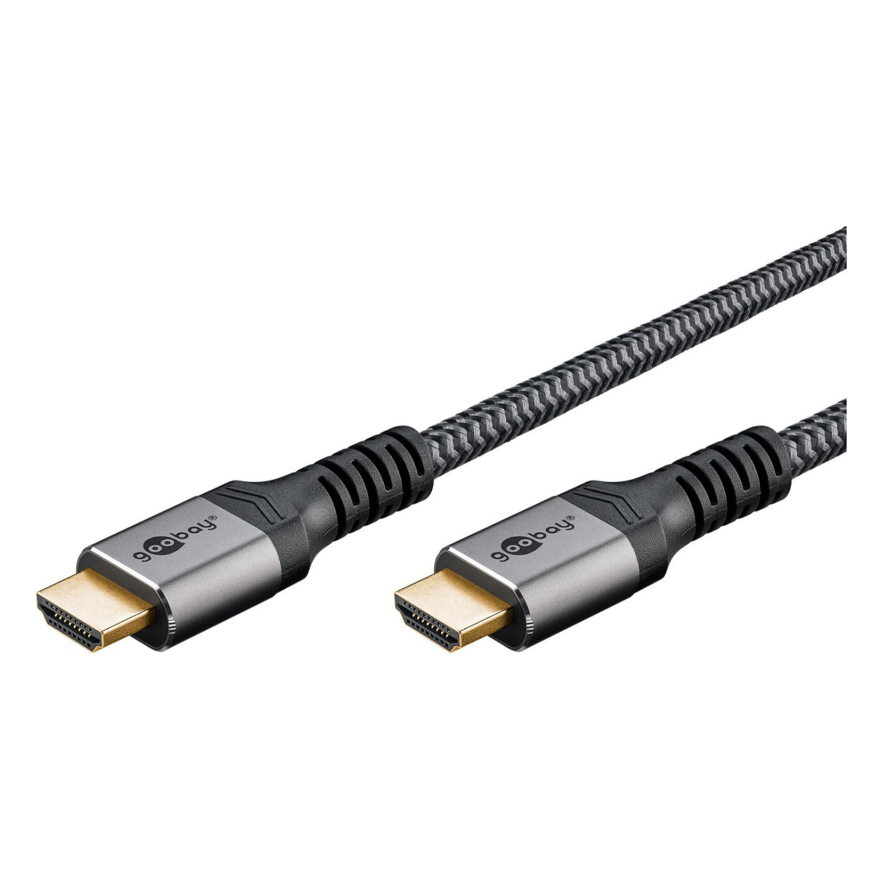 Goobay Plus High-Speed-HDMI-Kabel mit Ethernet, 4K @ 60Hz (grau, 3 Meter)