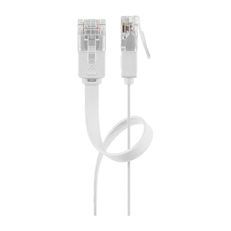 Goobay Patchkabel RJ45 Stecker > RJ45 Stecker CAT.6 U/UTP (wei, 10 Meter, Flachkabel)