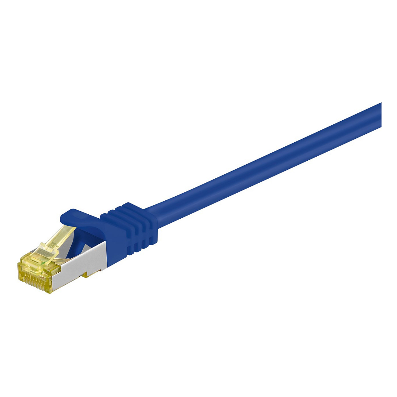 Goobay RJ-45 Patchkabel Cat 6.a S/FTP (PIMF), mit Cat.7 Rohkabel (blau, 1,5 Meter, 500 MHz)