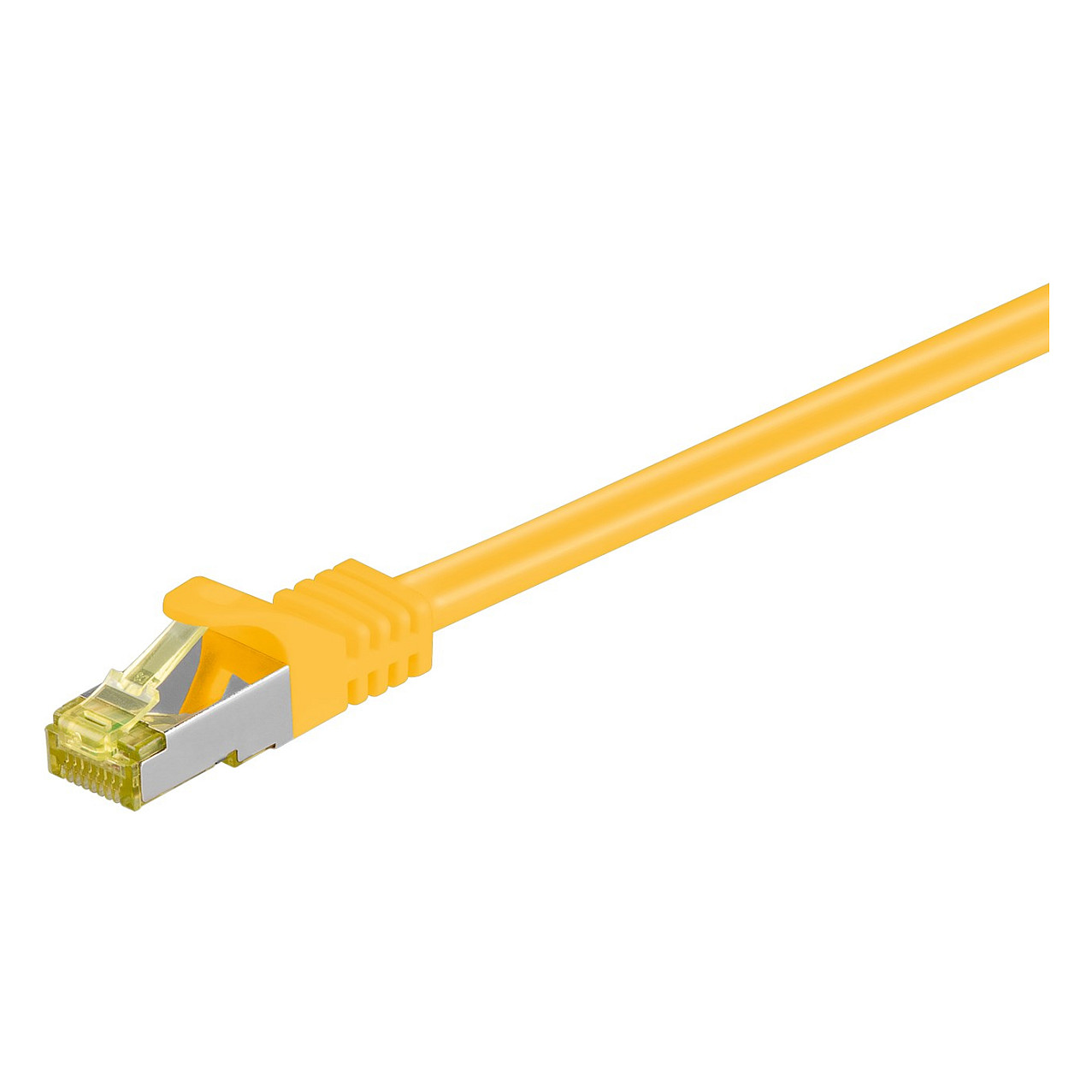 Goobay RJ-45 Patchkabel Cat 6.a S/FTP (PIMF), mit Cat.7 Rohkabel (gelb, 2 Meter, 500 MHz)
