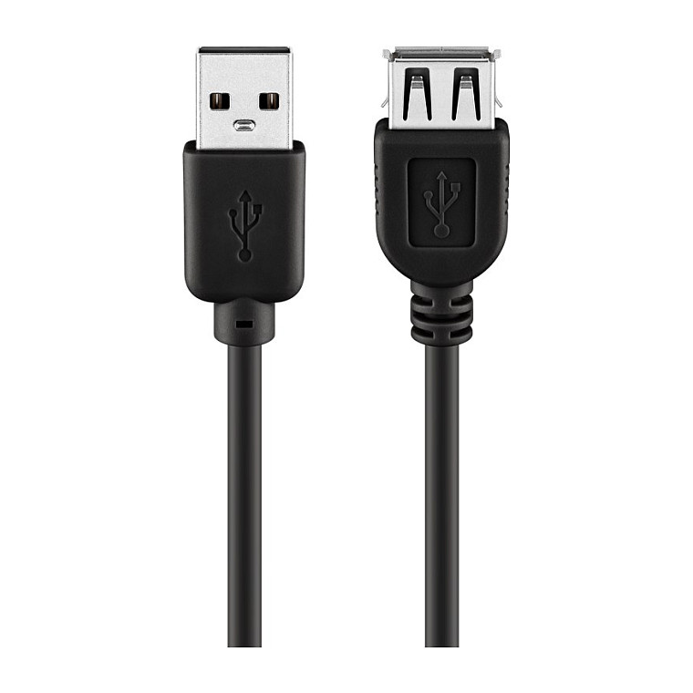 Kabel USB 2.0 Verlngerung S/B 3,0m schwarz USB