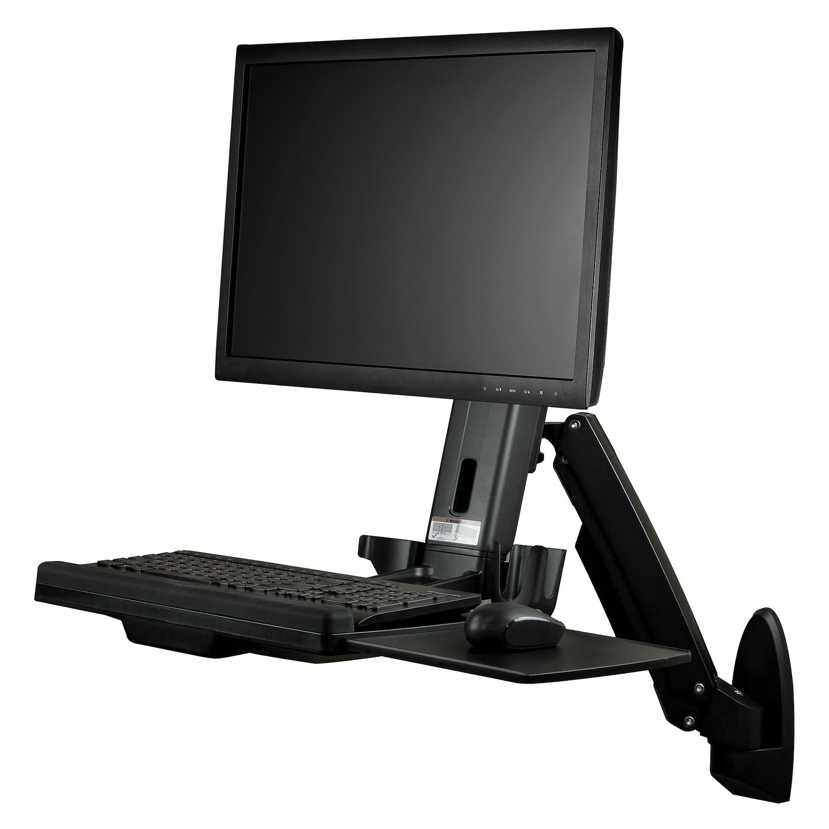 STARTECH.COM Wandmontage Sitz-/ Steh Workstation - 1 Monitor bis zu 60,96cm 24Zoll - VESA - Hhenverstellbarer Ergonomischer