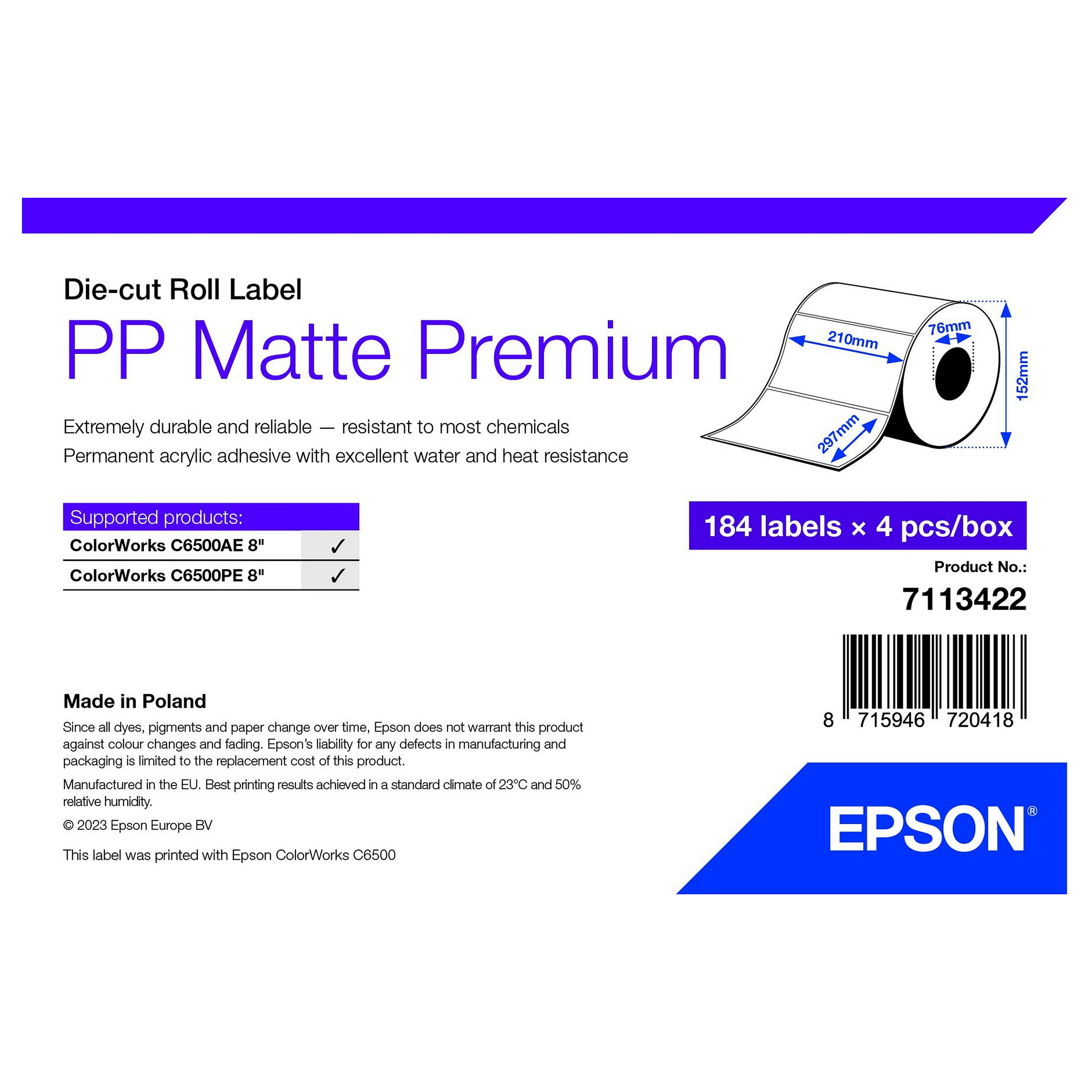 Epson 7113422 printer label