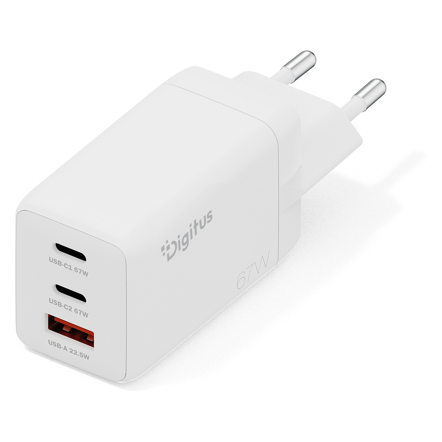 DIGITUS USB GaN Charger 67W, 2x USB-C, 1x USB-A