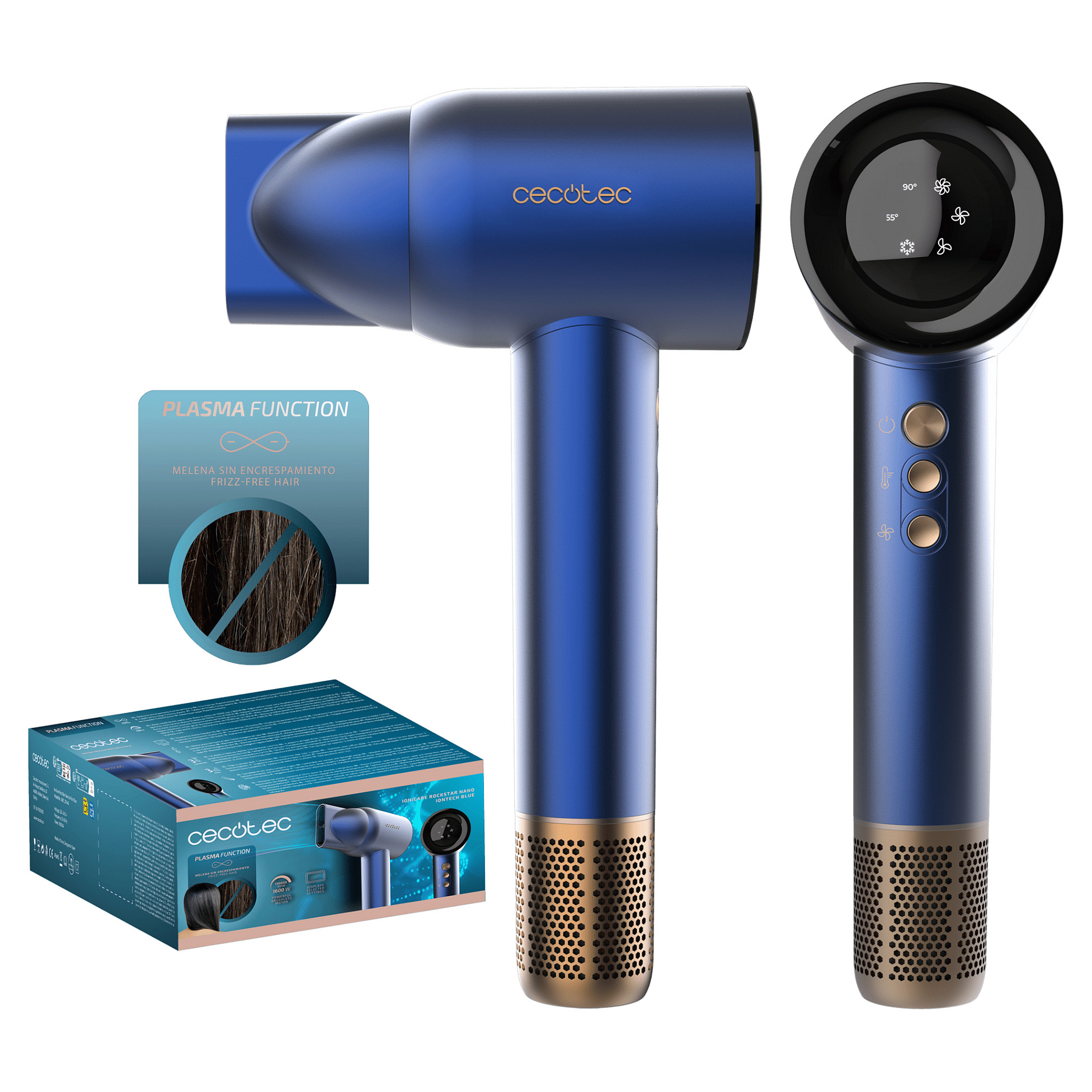 IoniCare RockStar Nano IonTech (blau/gold, 1600 Watt) Haushaltskleingeräte
