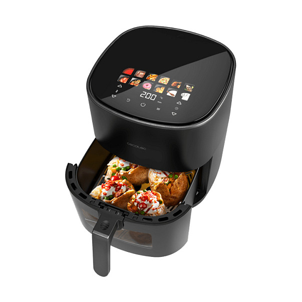 Heiluftfritteuse Cecofry&Grill Duoheat 6500 (schwarz, 2.200 Watt, Korb 6,5 Liter, mit Sichtfenster, doppeltes Heizelement)