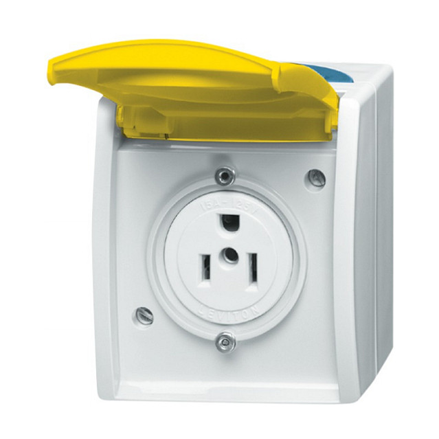 BUSCH JAEGER 3015EWN-53 Busch-Nema-Steckdose 15A ocean IP44 grau/blaugrün Elektroinstallation