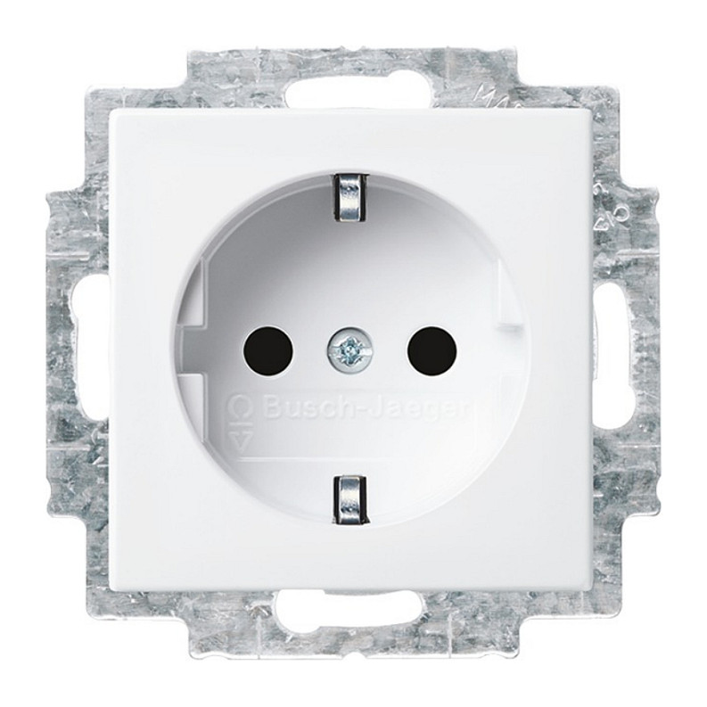 BUSCH JAEGER 2300 EUC-914 SCHUKO Steckdosen-Einsatz, alpinweiß, Busch-balance SI, Steckdos Elektroinstallation