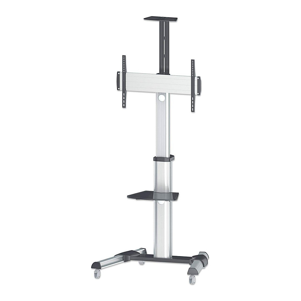 MANHATTAN Universal TV-Stnder auf Rollen fr TVs 93,98-218,44cm 37-86Zoll 50kg neigbar schwenkbar mit Kamerahalterung Fachboden