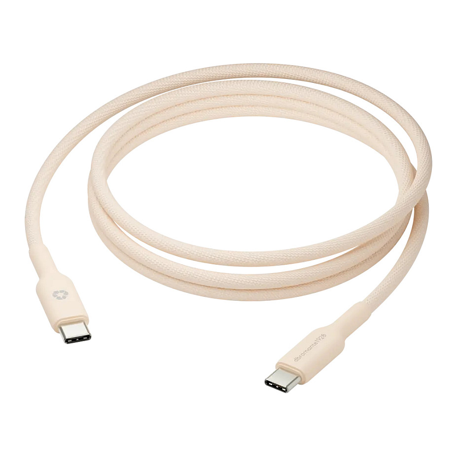 dbramante1928 re-charge - USB-Kabel - USB-C (M) zu USB-C (M) - 1.5 m - geflochtener Kabel, USB-C Power Delivery (60W) - beige Smartphone Zubehör