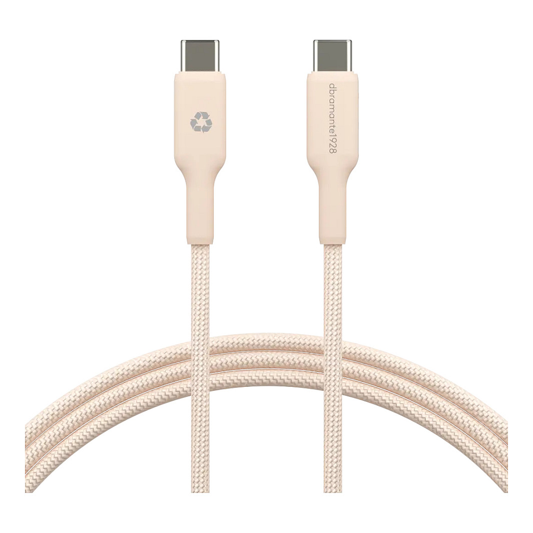 dbramante1928 re-charge - USB-Kabel - USB-C (M) zu USB-C (M) - 1.5 m - geflochtener Kabel, USB-C Power Delivery (60W) - beige