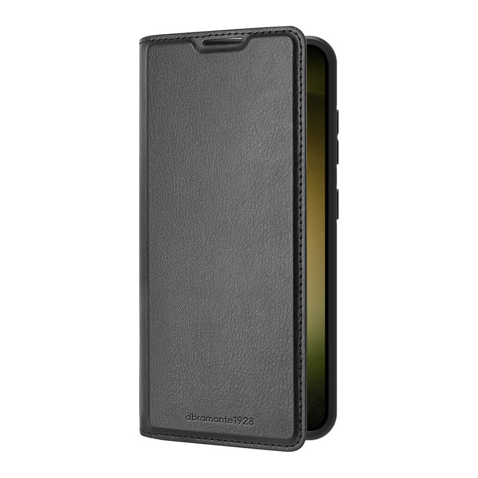 dbramante1928 Bergen - Flip-Hlle fr Mobiltelefon - veganes Leder - Schwarz - fr Samsung Galaxy S24 Smartphone Zubehör