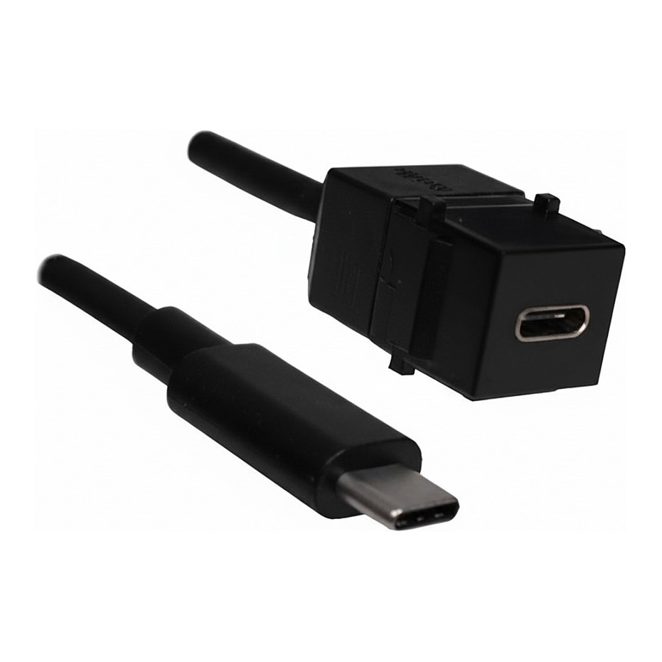 BACHMANN Keystone USB 3.1 Kupplung, Typ C PD 60W Buchse/Stecker, 0,5 m