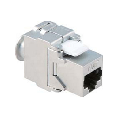 BACHMANN Keystone CAT6a STP Kupplung, RJ45/LSA-Anschlusstechnik 10GB, metallic