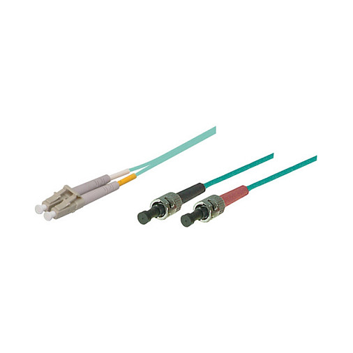 Patchkabel LWL Duplex OM3 (Multimode, 50/125) LC/ST, LSZH, austauschbare Polarität, 1m, Good Connections®