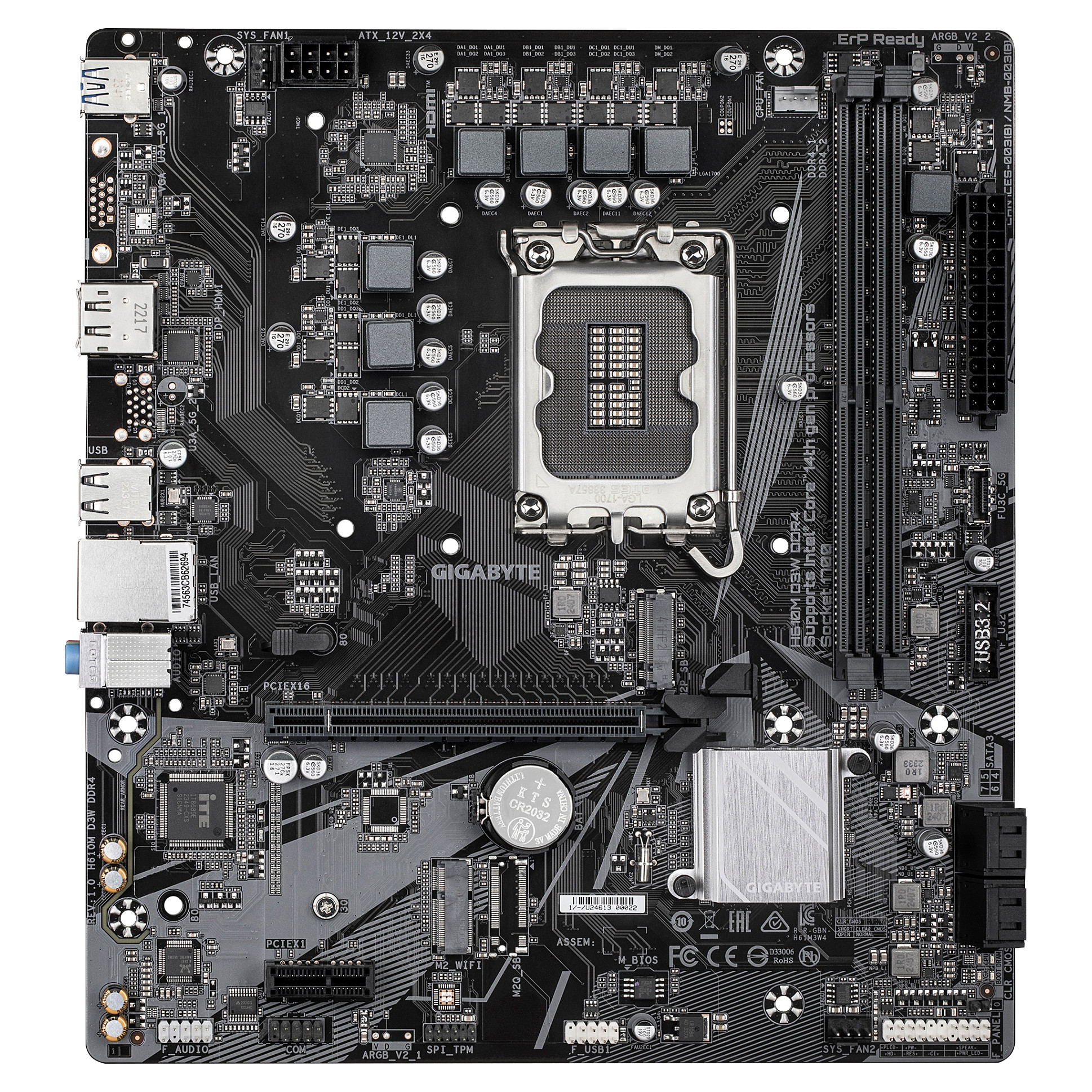 GIGABYTE H610M D3W DDR4 motherboard