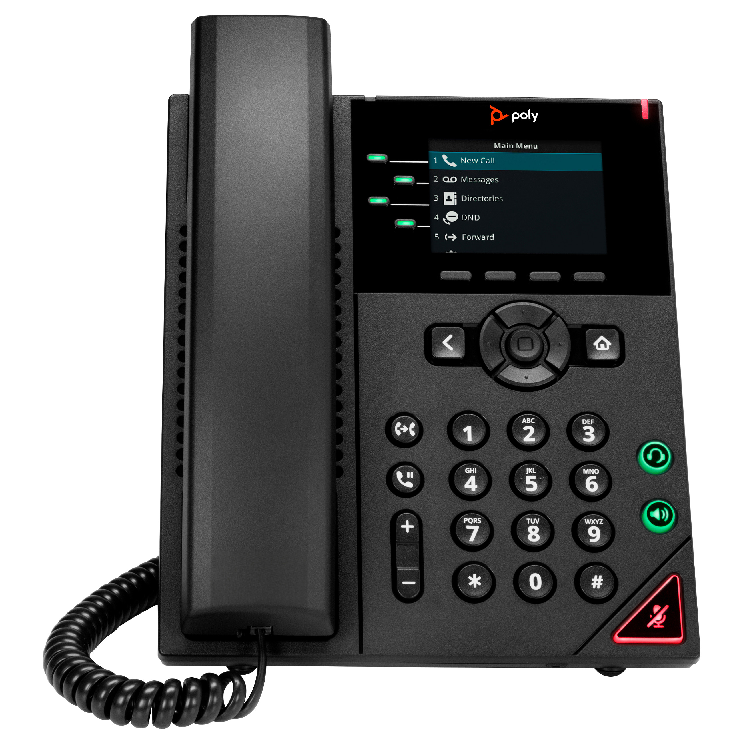 HP Poly VVX 250 4-Line IP Phone and PoE-enabled-WW