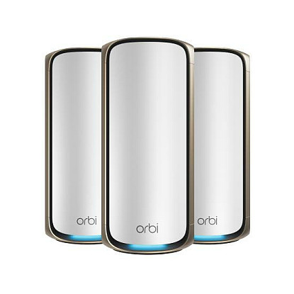 NETGEAR Orbi 970 series Quad-Band WiFi 7 Mesh System White 27Gbps 3 pieces 1year