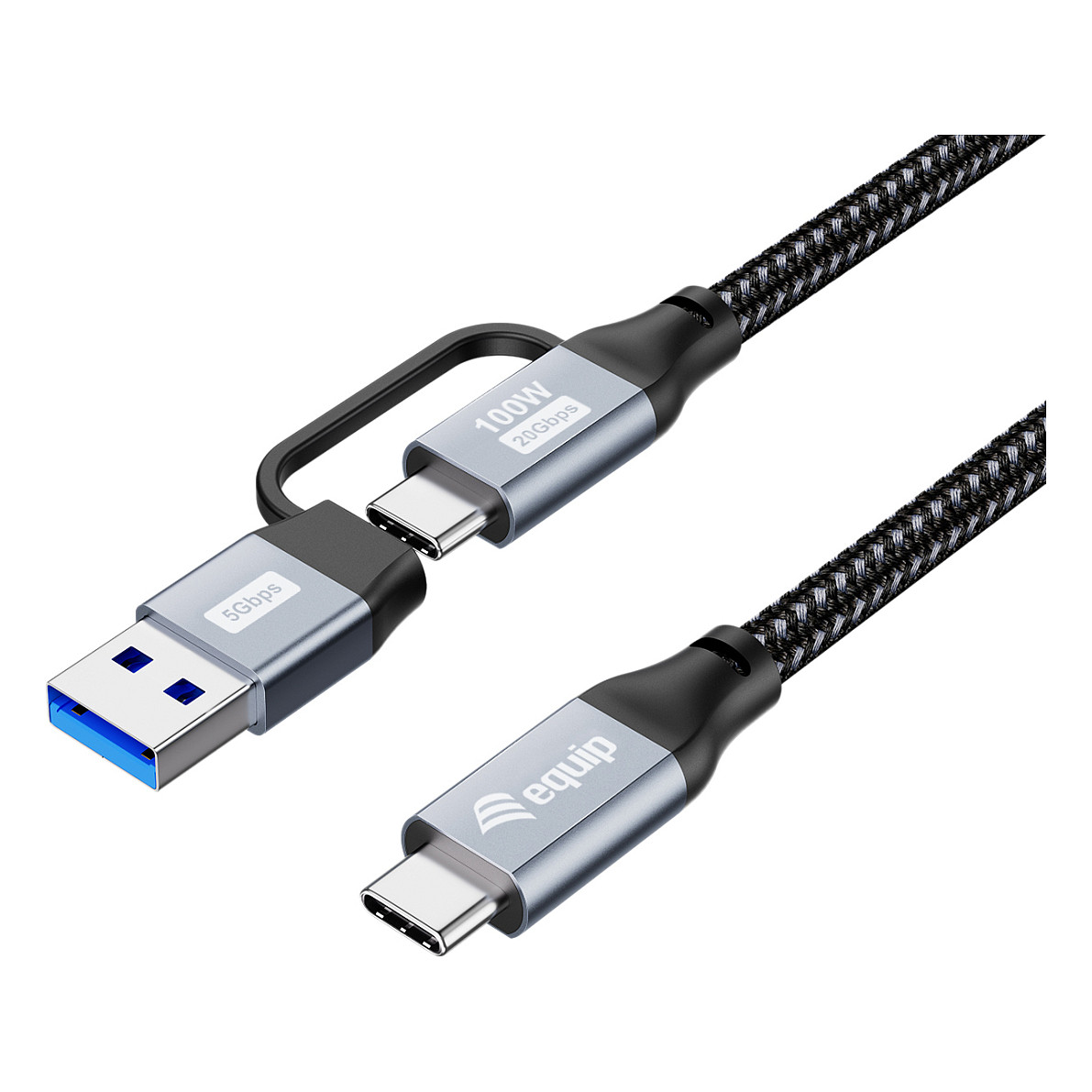 4015867241165 - Equip Kabel USB-C32->C A Gen2x2 PD100W St St  200m schwarz