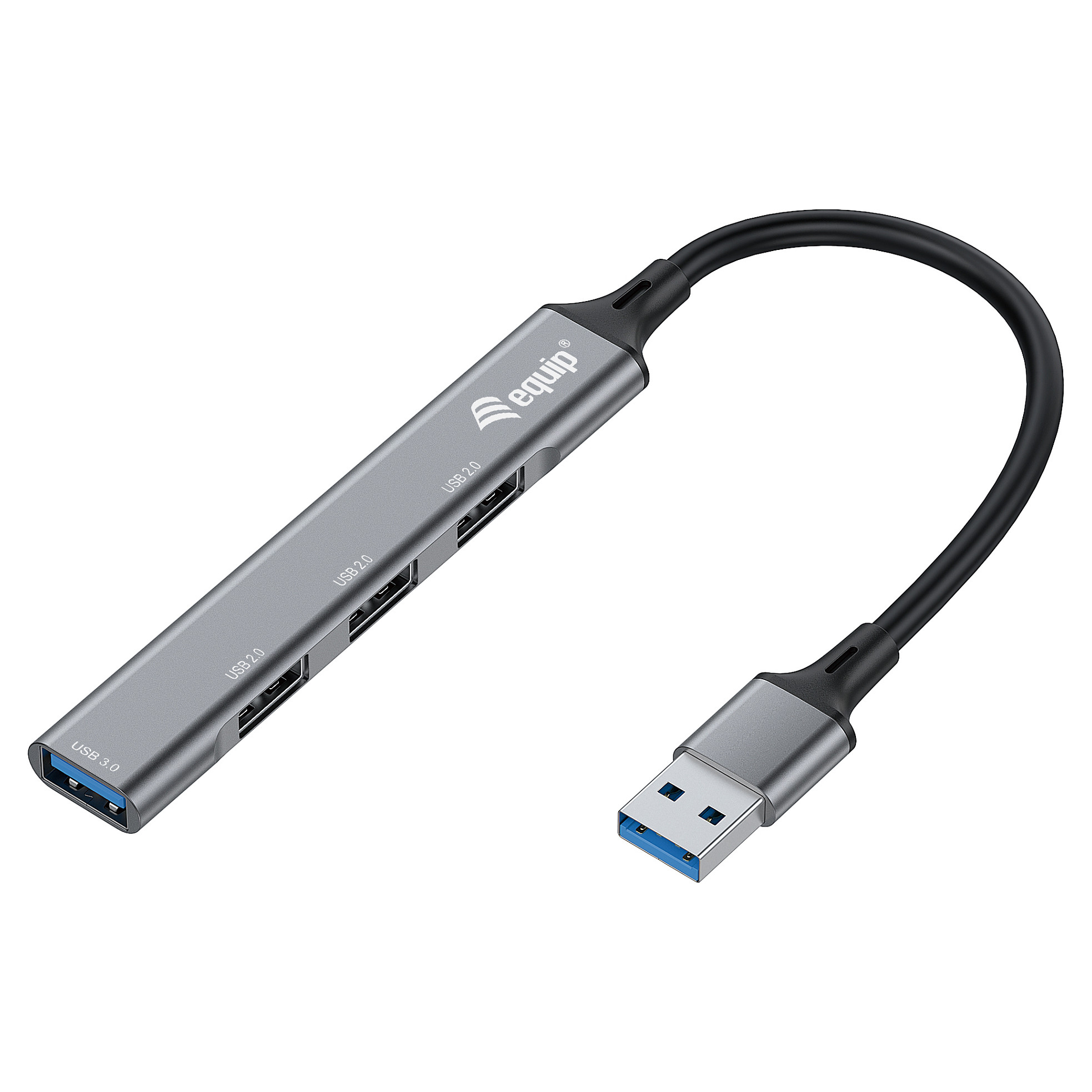 Equip USB-Hub 4-Port 3.0 ->1x3.0 3x2.0 5Gbps o.Netzteil gr