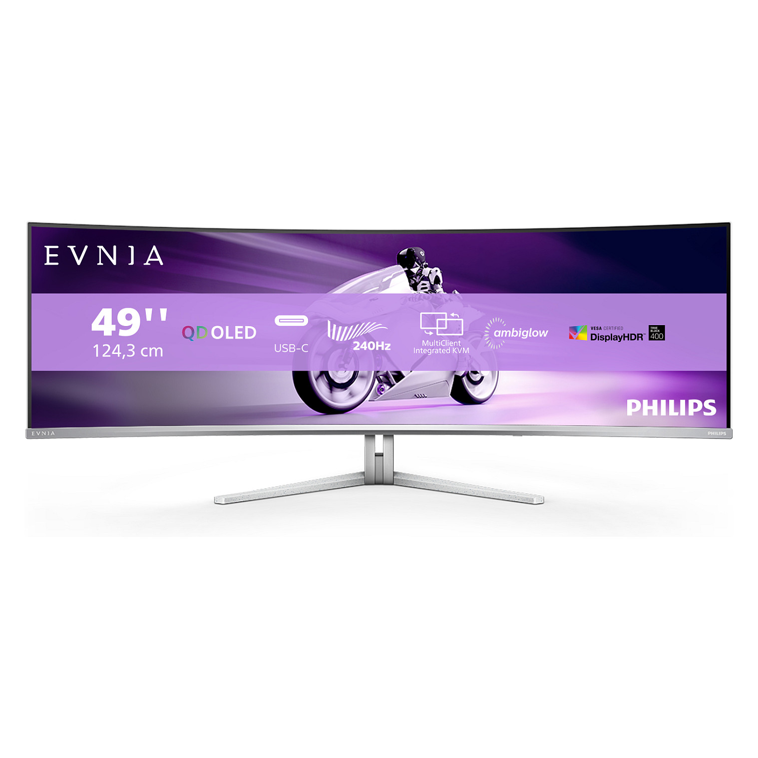 8712581801663 - 49 Evnia 8000-Series - 5120x1440 (DQHD) - 240Hz - OLED - 90W USB - KVM Switch - 003 ms - Bildschirm